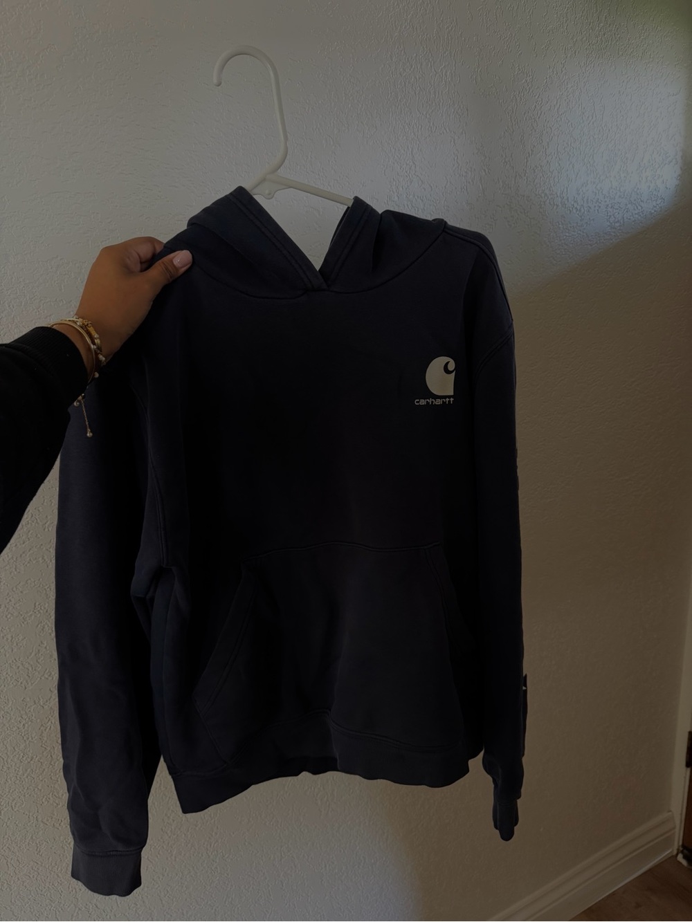 Carhartt Navy Pullover Hoodie with Small Logo